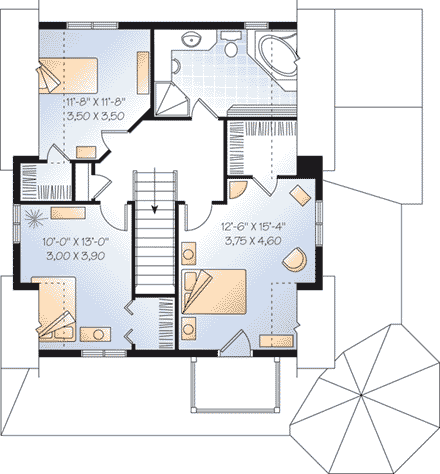 House Plan 65377 Second Level Plan