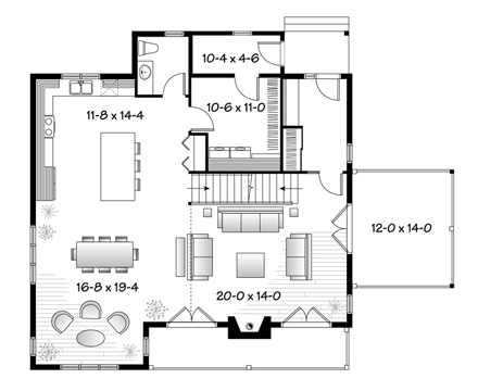 House Plan 65379 First Level Plan