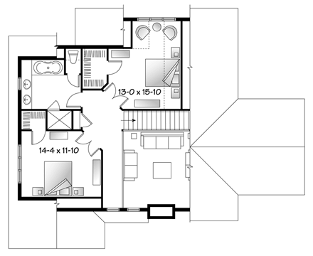 House Plan 65379 Second Level Plan