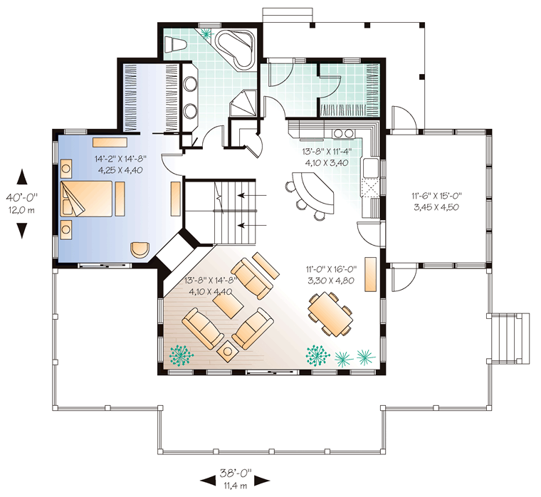 House Plan 65380 Level One