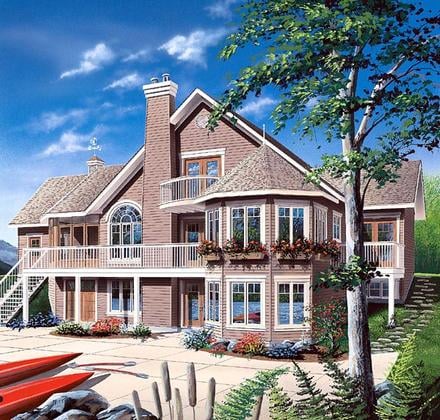 Coastal Contemporary Traditional Victorian Elevation of Plan 65382