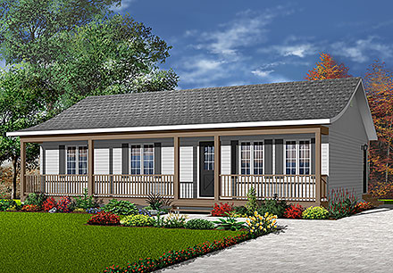 One-Story Ranch Traditional Elevation of Plan 65383