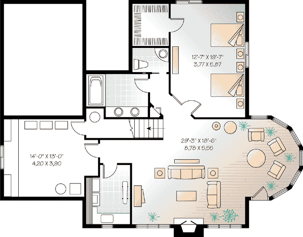 House Plan 65390 Lower Level