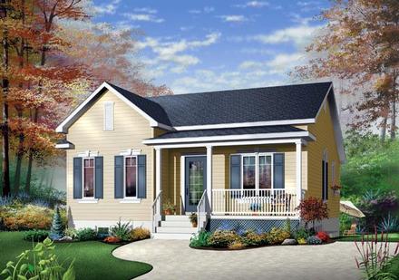 One-Story Ranch Elevation of Plan 65400