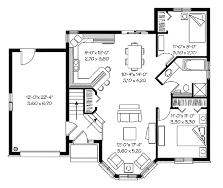 House Plan 65415 First Level Plan