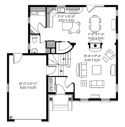 House Plan 65422 First Level Plan