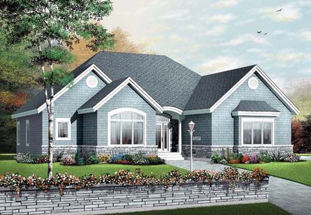 Bungalow Country European Elevation of Plan 65433