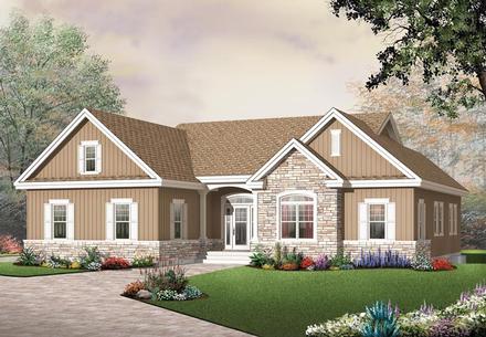 Bungalow Country Craftsman Elevation of Plan 65434