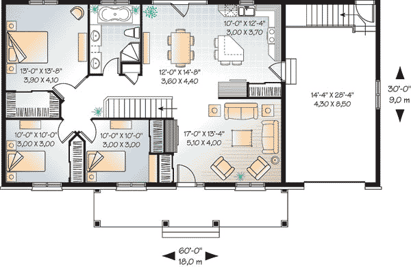 Bungalow Level One of Plan 65437