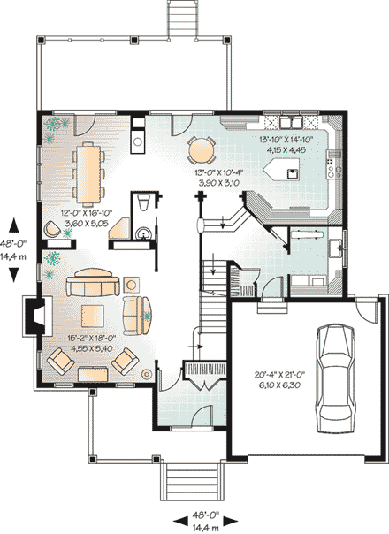 House Plan 65442 First Level Plan