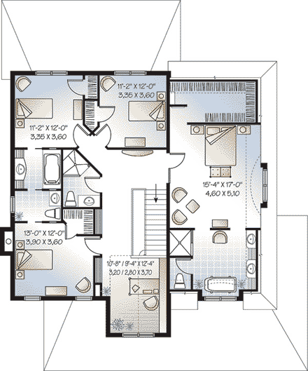 House Plan 65442 Second Level Plan