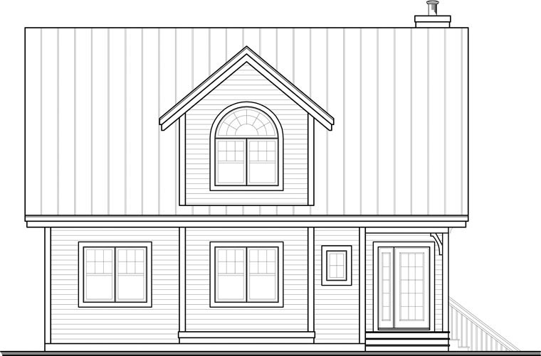 Country Rear Elevation of Plan 65445