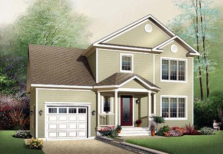 Country Narrow Lot Elevation of Plan 65448