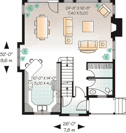 House Plan 65452 First Level Plan