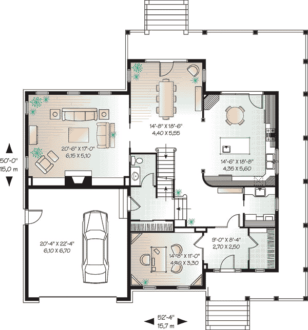 Country Farmhouse Traditional Level One of Plan 65458