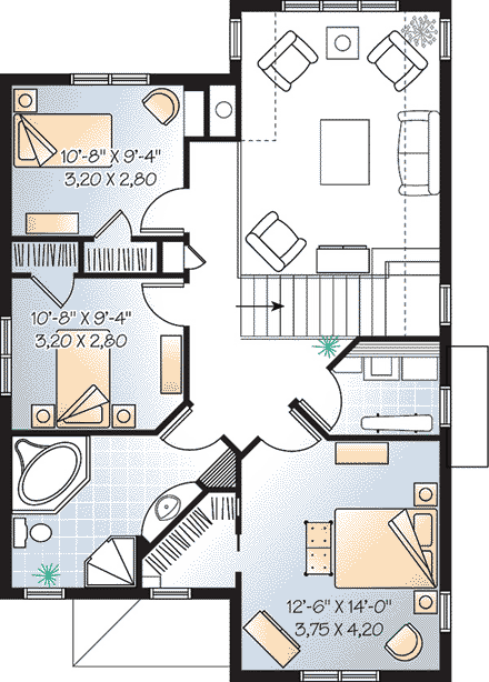 House Plan 65460 Second Level Plan