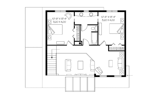 Coastal Contemporary Craftsman Level Two of Plan 65470