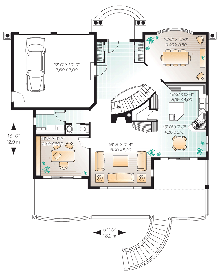 Coastal Florida Traditional Level One of Plan 65472