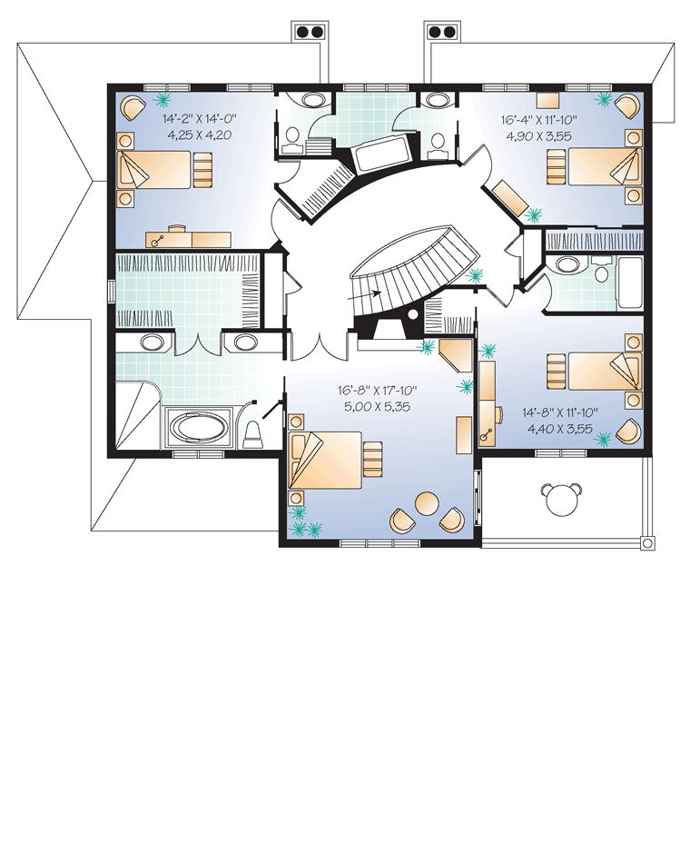 Coastal Florida Traditional Level Two of Plan 65472