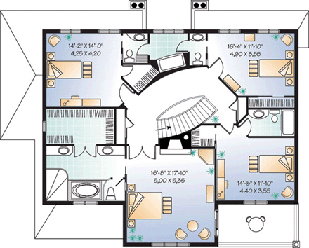 House Plan 65472 Second Level Plan