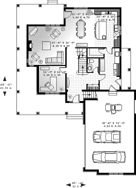 House Plan 65475 First Level Plan