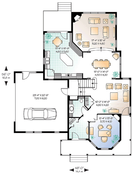 House Plan 65479 First Level Plan