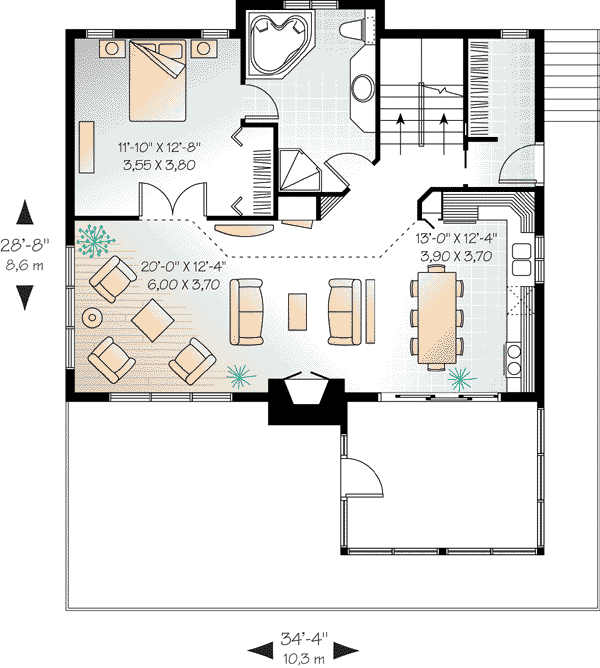 House Plan 65480 Level One