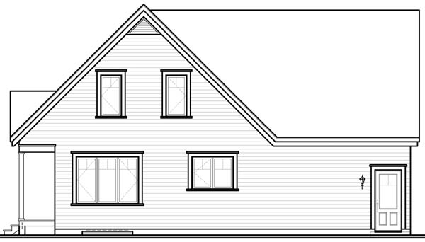 Country Traditional Rear Elevation of Plan 65487