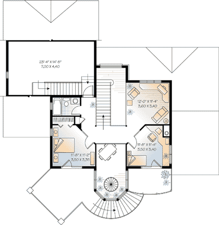 House Plan 65488 Second Level Plan