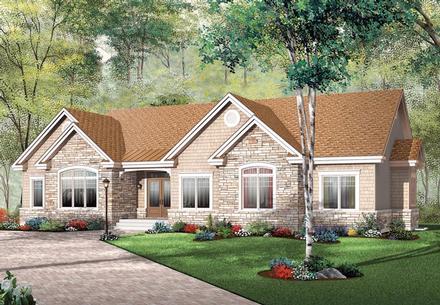 Bungalow Ranch Elevation of Plan 65493