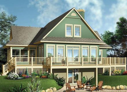 Coastal Country Traditional Elevation of Plan 65494