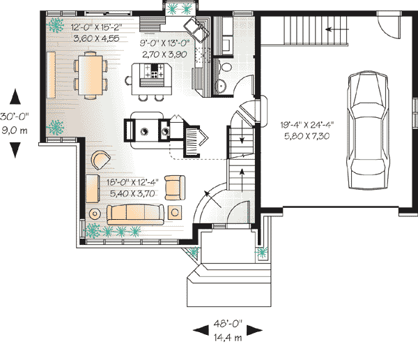 Craftsman Traditional Level One of Plan 65497