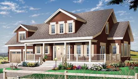 Country Farmhouse Traditional Elevation of Plan 65501