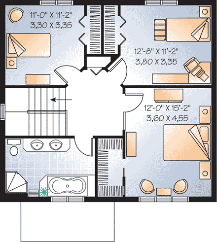 House Plan 65503 Second Level Plan