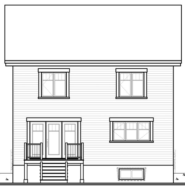 Country Craftsman Rear Elevation of Plan 65503