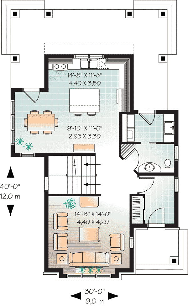 Country Craftsman Level One of Plan 65506