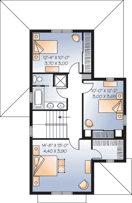 House Plan 65506 Second Level Plan