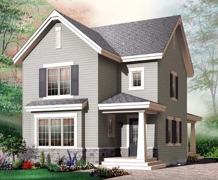 Country Craftsman Elevation of Plan 65506