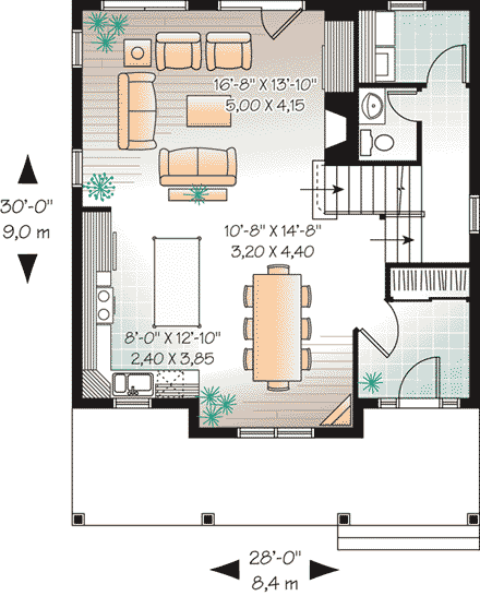 House Plan 65508 First Level Plan