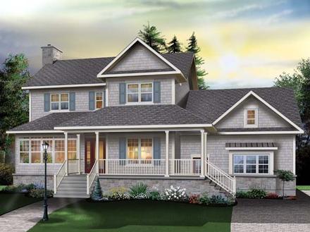 Country Farmhouse Traditional Elevation of Plan 65510