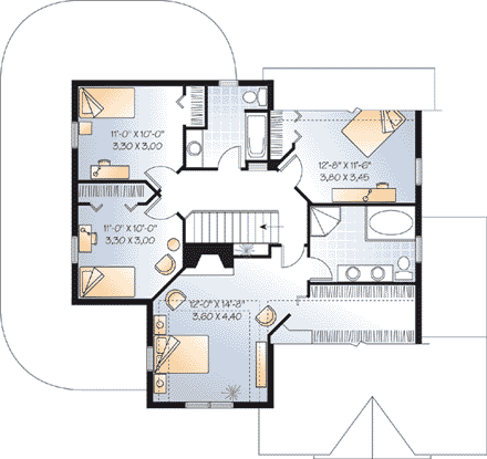 House Plan 65512 Second Level Plan