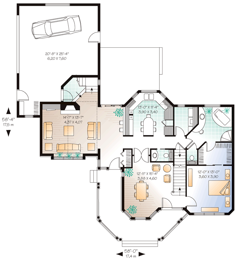 House Plan 65514 Level One