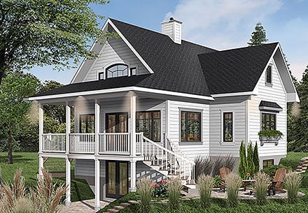 Coastal Country Craftsman Traditional Elevation of Plan 65517