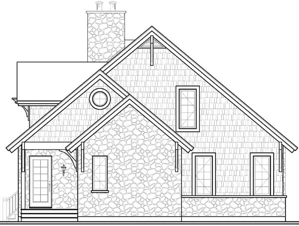 Country Craftsman European Rear Elevation of Plan 65519