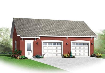 Garage Plan 65520 - 2 Car Garage Elevation