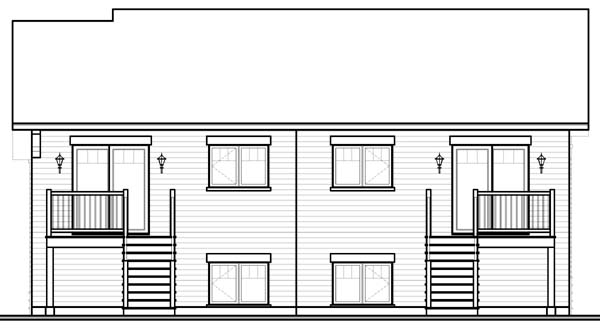 Craftsman Rear Elevation of Plan 65531