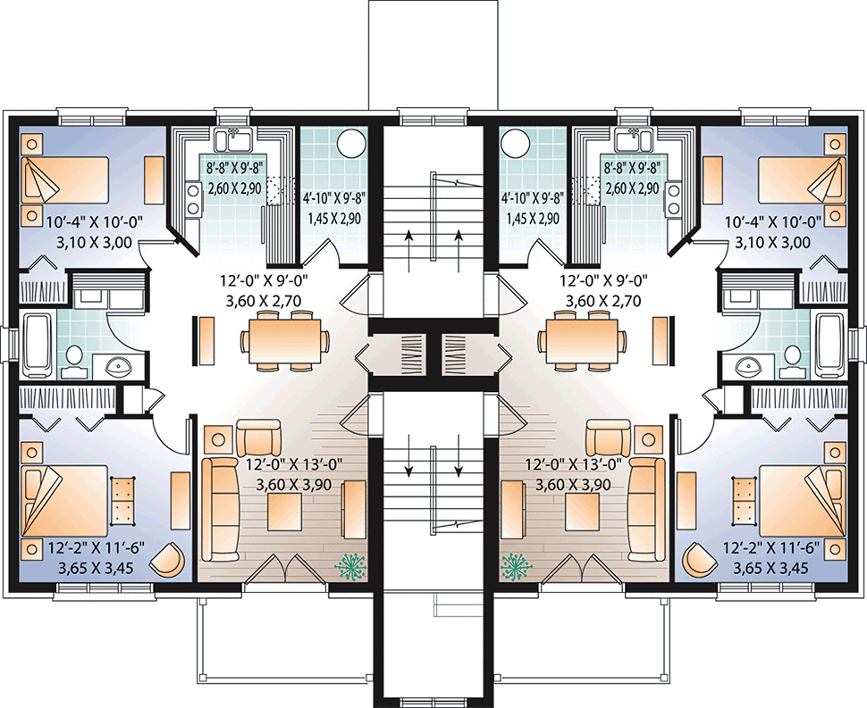 Modern 4 Plex Floor Plans - floorplans.click