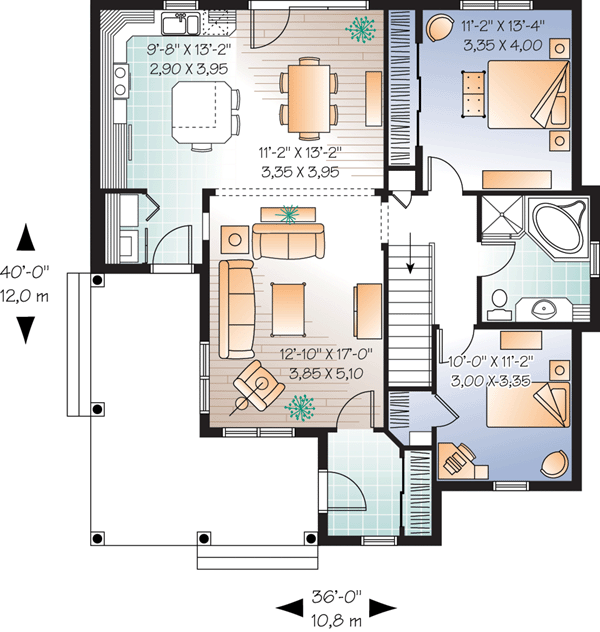 Bungalow Country Level One of Plan 65534