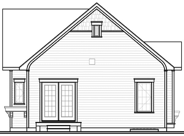 Bungalow Rear Elevation of Plan 65536