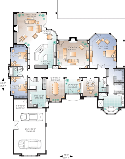 House Plan 65538 First Level Plan